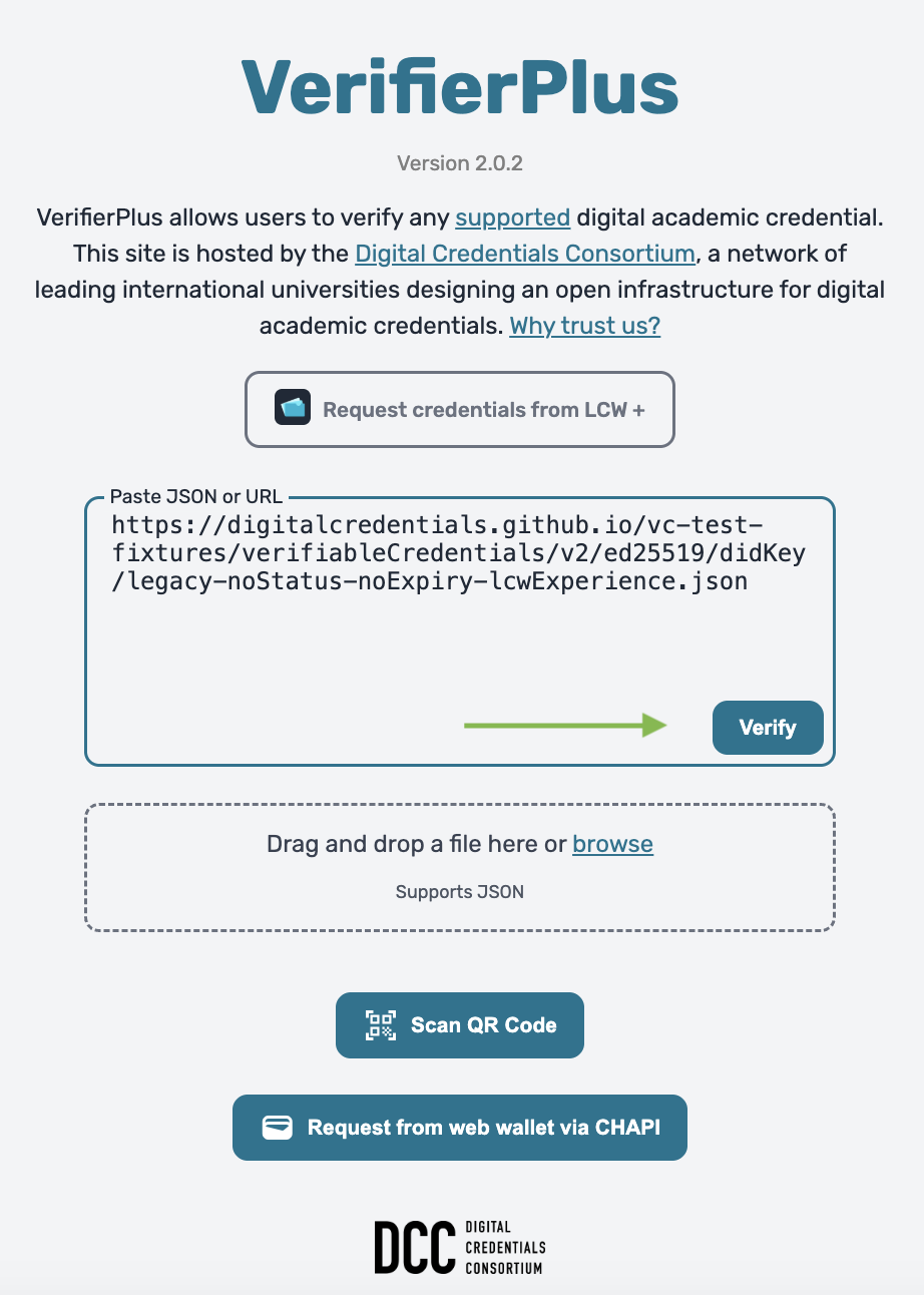 Credential added confirmation